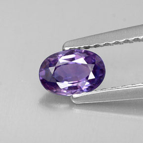 0.48 ct Violet Sapphire Gemstone, Sapphire Gem in Oval Facet Shape for Sale.