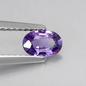0.48 ct Violet Sapphire Stone, Natural Sapphire in Oval Facet Shape for Sale