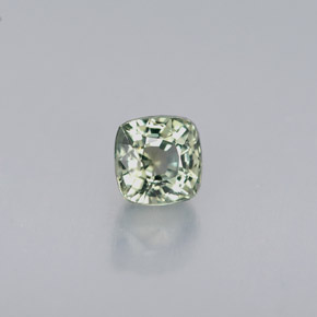 0.64 ct Green Sapphire Stone, Natural Sapphire in Cushion-Cut Shape for Sale