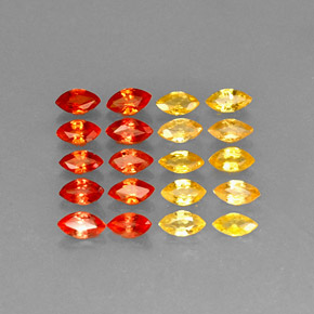 2.43 ct Orange Sapphire Stone, Natural Sapphire in Marquise Facet Shape for Sale