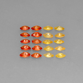 Sapphire Gemstone in 4.3 x 2.2 mm Size for Sale, Sapphire Stone in Yellow Orange Color