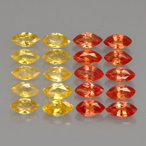 2.53 ct Orange Sapphire Stone, Natural Sapphire in Marquise Facet Shape for Sale
