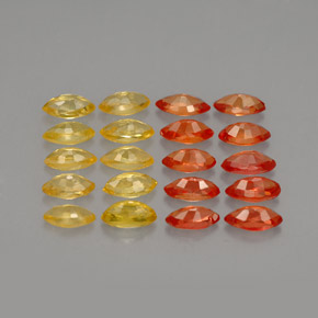 Sapphire Gemstone in 4.2 x 2.2 mm Size for Sale, Sapphire Stone in Yellow Orange Color