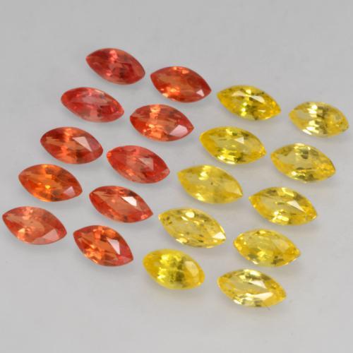2.59 ctw Multicolor Sapphire Stones, Natural Sapphire in Marquise Facet Shape for Sale