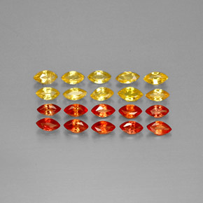 2.34 ctw Orange Sapphire Stones, Natural Sapphire in Marquise Facet Shape for Sale