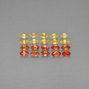2.07 ct Orange Sapphire Gemstone, Sapphire Gem in Marquise Facet Shape for Sale.