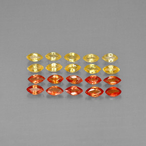 2.07 ct Orange Sapphire Stone, Natural Sapphire in Marquise Facet Shape for Sale