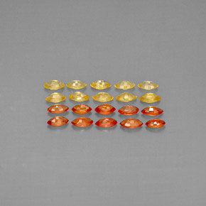 Sapphire Gemstone in 2.2 x 2.1 mm Size for Sale, Sapphire Stone in Yellow Orange Color