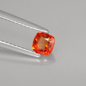 0.55 ct Orange Sapphire Stone, Natural Sapphire in Cushion-Cut Shape for Sale