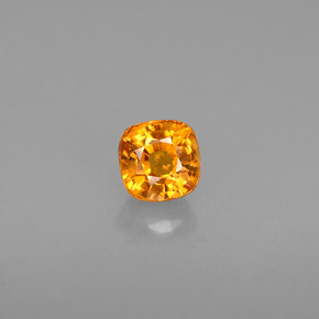 0.61 ct Orange Sapphire Gemstone, Sapphire Gem in Cushion-Cut Shape for Sale.