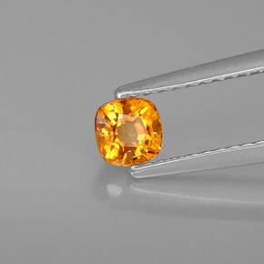 0.61 ct Orange Sapphire Stone, Natural Sapphire in Cushion-Cut Shape for Sale