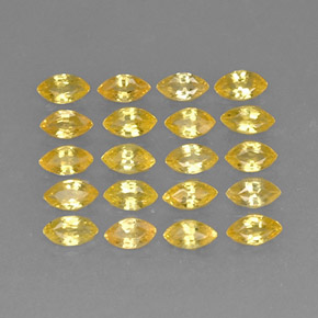 2.46 ct Yellow Sapphire Stone, Natural Sapphire in Marquise Facet Shape for Sale