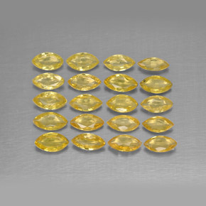 1.92 ctw Yellow Sapphire Stones, Natural Sapphire in Marquise Facet Shape for Sale