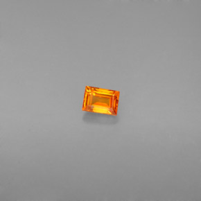 0.25 ct Orange Sapphire Gemstone, Sapphire Gem in Baguette Facet Shape for Sale.