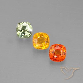 Multicolore Zaffiro Gem - 0.5ct Taglio a cuscino (ID: 244523)