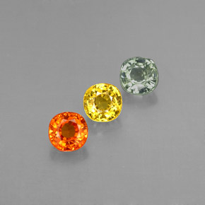 1.23 ct Multicolor Sapphire Gemstone, Sapphire Gem in Cushion-Cut Shape for Sale.