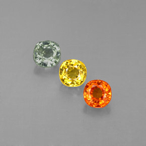 1.23 ct Multicolor Sapphire Stone, Natural Sapphire in Cushion-Cut Shape for Sale