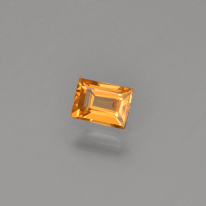0.24 ct Orange Sapphire Stone, Natural Sapphire in Baguette Facet Shape for Sale
