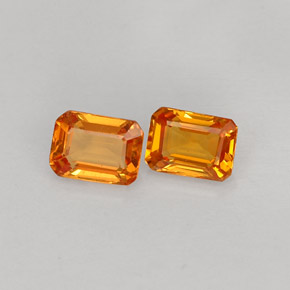 0.61 ct Orange Sapphire Gemstone, Sapphire Gem in Octagon Facet Shape for Sale.