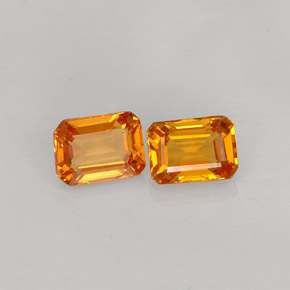 0.61 ct Orange Sapphire Stone, Natural Sapphire in Octagon Facet Shape for Sale