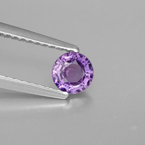 0.47 ct Violet Sapphire Stone, Natural Sapphire in Round Facet Shape for Sale