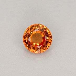 0.59 ct Orange Sapphire Stone, Natural Sapphire in Round Facet Shape for Sale