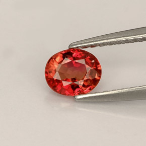 0.64 ct Orange Sapphire Gemstone, Sapphire Gem in Oval Facet Shape for Sale.