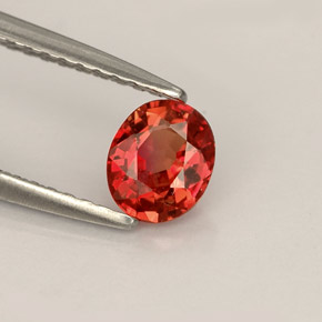 0.64 ct Orange Sapphire Stone, Natural Sapphire in Oval Facet Shape for Sale