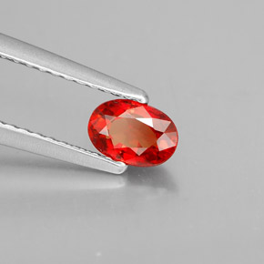 0.60 ct Orange Sapphire Stone, Natural Sapphire in Oval Facet Shape for Sale