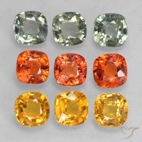 Multicolore Zaffiro Gem - 0.5ct Taglio a cuscino (ID: 246148)