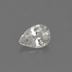 0.39 ct White Sapphire Gemstone, Sapphire Gem in Pear Facet Shape for Sale.