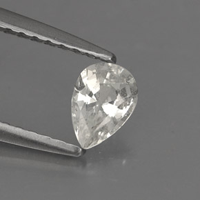 0.39 ct White Sapphire Stone, Natural Sapphire in Pear Facet Shape for Sale