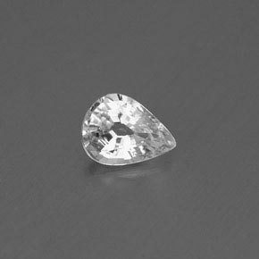 0.40 ct White Sapphire Stone, Natural Sapphire in Pear Facet Shape for Sale