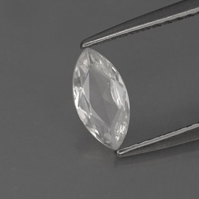0.54 ct White Sapphire Stone, Natural Sapphire in Marquise Facet Shape for Sale