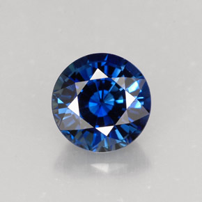 1.59 ct Blue Sapphire Gemstone, Sapphire Gem in Round Facet Shape for Sale.
