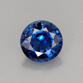 1.34 ct Blue Sapphire Gemstone, Sapphire Gem in Round Facet Shape for Sale.