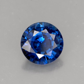 1.34 ct Blue Sapphire Stone, Natural Sapphire in Round Facet Shape for Sale