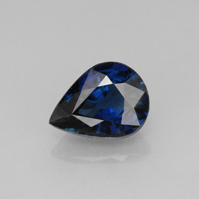 1.42 ct Blue Sapphire Gemstone, Sapphire Gem in Pear Facet Shape for Sale.
