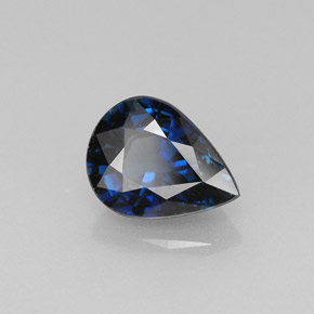 1.42 ct Blue Sapphire Stone, Natural Sapphire in Pear Facet Shape for Sale