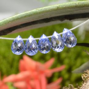3.03 ctw Blue Sapphire Gemstones, Sapphire Gems in Briolette with Hole Shape for Sale.