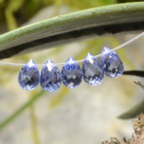 3.03 ctw Blue Sapphire Stones, Natural Sapphire in Briolette with Hole Shape for Sale