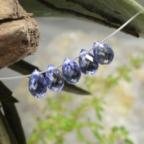 3.73 ctw Blue Sapphire Gemstones, Sapphire Gems in Briolette with Hole Shape for Sale.