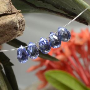 3.73 ctw Blue Sapphire Stones, Natural Sapphire in Briolette with Hole Shape for Sale