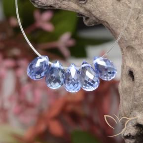 3.88 ctw Blue Sapphire Stones, Natural Sapphire in Briolette with Hole Shape for Sale