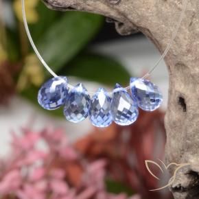 Sapphire Gemstones in 5.6 x 3.9 mm Size for Sale, Sapphire Stones in Pastel Blue Color