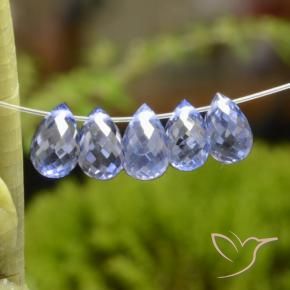 3.42 ctw Blue Sapphire Stones, Natural Sapphire in Briolette with Hole Shape for Sale