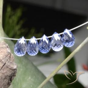 3.97 ctw Blue Sapphire Stones, Natural Sapphire in Briolette with Hole Shape for Sale