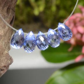 Electric Purple Blue Zafiro Gema - 0.7ct Corte Briolette con Agujero (ID: 250941)