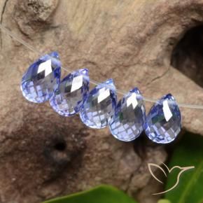 3.82 ctw Blue Sapphire Stones, Natural Sapphire in Briolette with Hole Shape for Sale