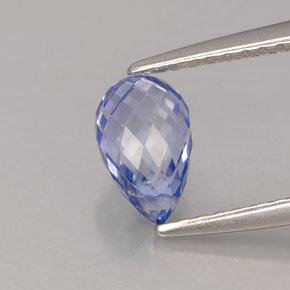 1.45 ct Blue Sapphire Stone, Natural Sapphire in Briolette with Hole Shape for Sale